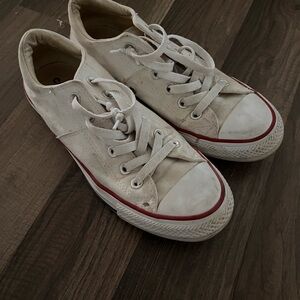 Converse All Star White Sneakers with Red Accents